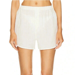 NWT Eterne Dylan Boxer Shorts Cotton Lightweight in Ivory White Medium